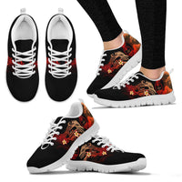 Guam Polynesian Sneakers - Plumeria Flowers And Waves - Polynesian Pride