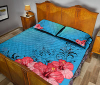 Hawaii Quilt Bed Set - Hibiscus Flower Red Quilt Bed Set - Polynesian Pride