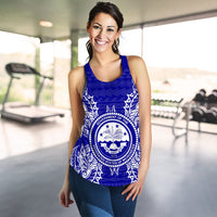 Federated States Of Micronesian Polynesian Women Tank Top Map Blue - Polynesian Pride