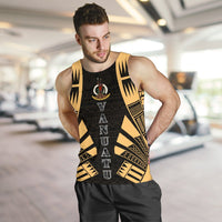 Vanuatu Men Tank Top - Polynesian Tattoo Gold - Polynesian Pride