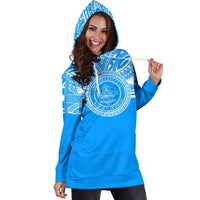 Palau Women Hoodie Dress - Palau Coat Of Arms Polynesian Flag Color - Polynesian Pride