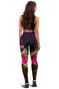Palau Women's Leggings - Summer Hibiscus - Polynesian Pride