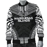 Marquesas Islands Polynesian Chief Men's Bomber Jacket - Black Version - Polynesian Pride