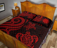 Nauru Quilt Bed Set - Red Tentacle Turtle - Polynesian Pride