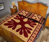 Hawaiian Quilt Pattern Beauty Quilt Bed Set - Polynesian Pride