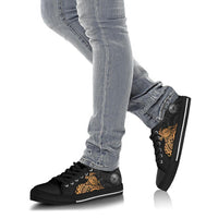 American Samoa Polynesian Low Top Shoes - Polynesian Turtle (Golden) - Polynesian Pride