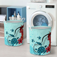 Sea Turtle Hibiscus Laundry Basket AH - Polynesian Pride