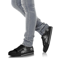 American Samoa Polynesian Low Top Shoes - Polynesian Turtle (Silver) - Polynesian Pride