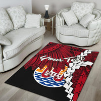 Tahiti Polynesian Custom Personalised Are Rug - Tribal Wave Tattoo Flag Style - Polynesian Pride