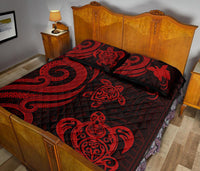 Papua New Guinea Quilt Bed Set - Red Tentacle Turtle - Polynesian Pride