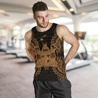 Fiji Polynesian Men Tank Top Map Gold - Polynesian Pride
