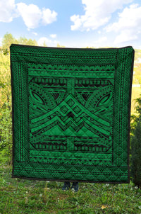 Hawaii Polynesian Mauna Kea Premium Quilt Green - Polynesian Pride