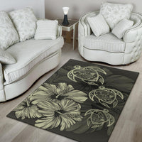 Hawaiian Map Hibiscus Flowers Vintage Polynesian Rug AH - Polynesian Pride