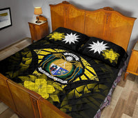 Nauru Polynesian Quilt Bed Set Hibiscus Yellow - Polynesian Pride