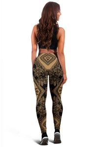 Polynesian Plumeria Mix Gray Hawaii Women's Leggings AH - Polynesian Pride