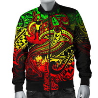 Vanuatu Polynesian Men's Bomber Jacket - Reggae Shark Polynesian Tattoo - Polynesian Pride
