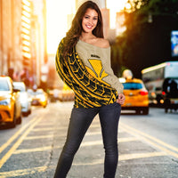 Hawaii Women's Off Shoulder Sweater - Polynesian Wild Style - Polynesian Pride