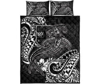 Fiji Quilt Bed Set - White Shark Polynesian Tattoo - Polynesian Pride