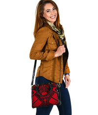 Samoa Polynesian Shoulder Handbag - Samoa Red Seal with Polynesian Tattoo - Polynesian Pride