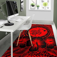 Hawaii Map Honu Hibiscus Polynesian Area Rug AH - Polynesian Pride