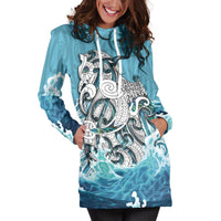 Maori Manaia The Blue Sea Hoodie Dress - Polynesian Pride