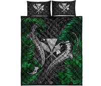 Hawaii Shark Polynesian Tropical Quilt Bed Set - Gray Gray - Polynesian Pride