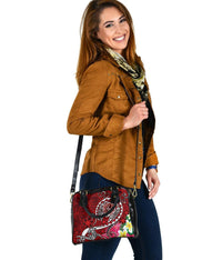 Tahiti Shoulder Handbag - Turtle Plumeria (Red) - Polynesian Pride