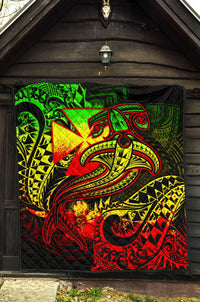 Polynesian Wallis and Futuna Premium Quilt - Reggae Shark Polynesian Tattoo - Polynesian Pride