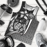 Federated States of Micronesia Men's Tank Top White - Turtle With Hook - Polynesian Pride