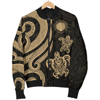 Northern Mariana Men's Bomber Jacket - Tentacle Turtle Gold - Polynesian Pride