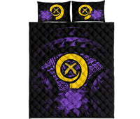 Vanuatu Polynesian Quilt Bed Set Hibiscus Purple - Polynesian Pride