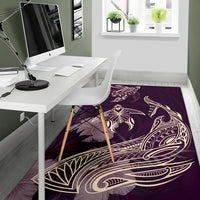 Hawaii Tropical Hibiscus Aumakua Rug - Lucas Style - Purple Rug - Polynesian Pride