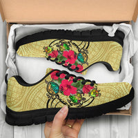Hawaiian Marble Turtles Hibiscus Sneakers - Polynesian Pride