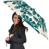 Hawaiian Quilt Tradition Turquoise Umbrella - Polynesian Pride