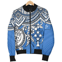 Kosrae Polynesian Bomber Jacket (Men) - Polynesian Turtle - Polynesian Pride