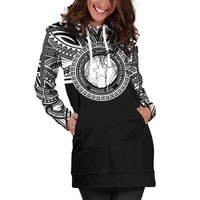 Northern Mariana Islands Women Hoodie Dress - Northern Mariana Islands Coat Of Arms Polynesian Black Color - Polynesian Pride