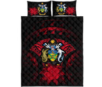 Solomon Islands Polynesian Quilt Bed Set Hibiscus Red - Polynesian Pride