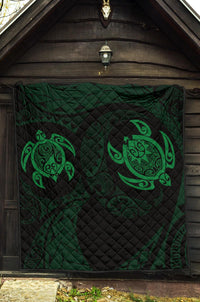 Hawaii Polynesian Turtle Premium Quilt Green - Polynesian Pride