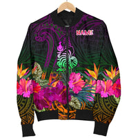 New Caledonia Polynesian Personalised Men's Bomber Jacket - Summer Hibiscus - Polynesian Pride