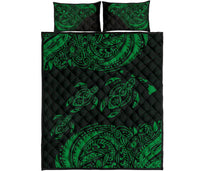 Hawaii Polynesian Quilt Bed Set - Green Sea Turtle - Polynesian Pride