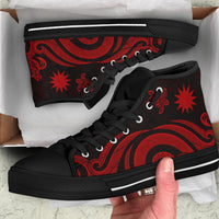Nauru High Top Canvas Shoes - Red Tentacle Turtle - Polynesian Pride