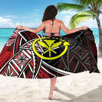 Hawaii Sarong - Tribal Flower Special Pattern Red Color - Polynesian Pride