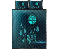 Fiji Polynesian Quilt Bed Set Dreamcatcher Blue - Polynesian Pride