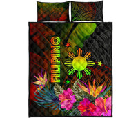 The Philippines Polynesian Quilt Bed Set - Hibiscus and Banana Leaves - Polynesian Pride