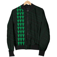 Hawaii Kakau Polynesian Hammerhead Shark Map Personalized Men's Bomber Jacket - Green - Polynesian Pride