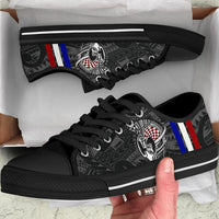 Hawaii Polynesian Warrior Mask Low Top Shoe - AH - Toon Style - Polynesian Pride