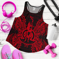 Vanuatu Polynesian Women Tank Top Map Red - Polynesian Pride