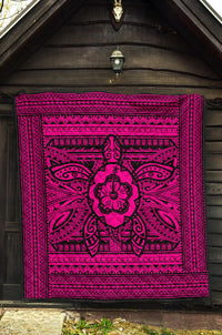 Hawaii Polyensian Turtle Premium Quilt Pink - Polynesian Pride