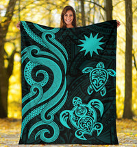 Nauru Premium Blanket - Turquoise Tentacle Turtle - Polynesian Pride
