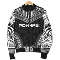 Pohnpei Polynesian Chief Men's Bomber Jacket - Black Version - Polynesian Pride